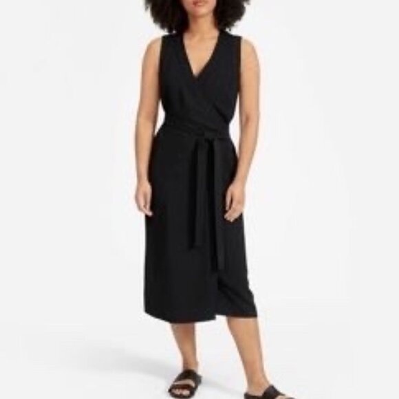 Everlane Dresses & Skirts - Everlane Women's Black The Japanese GoWeave Sleeveless Wrap Dress Size 8